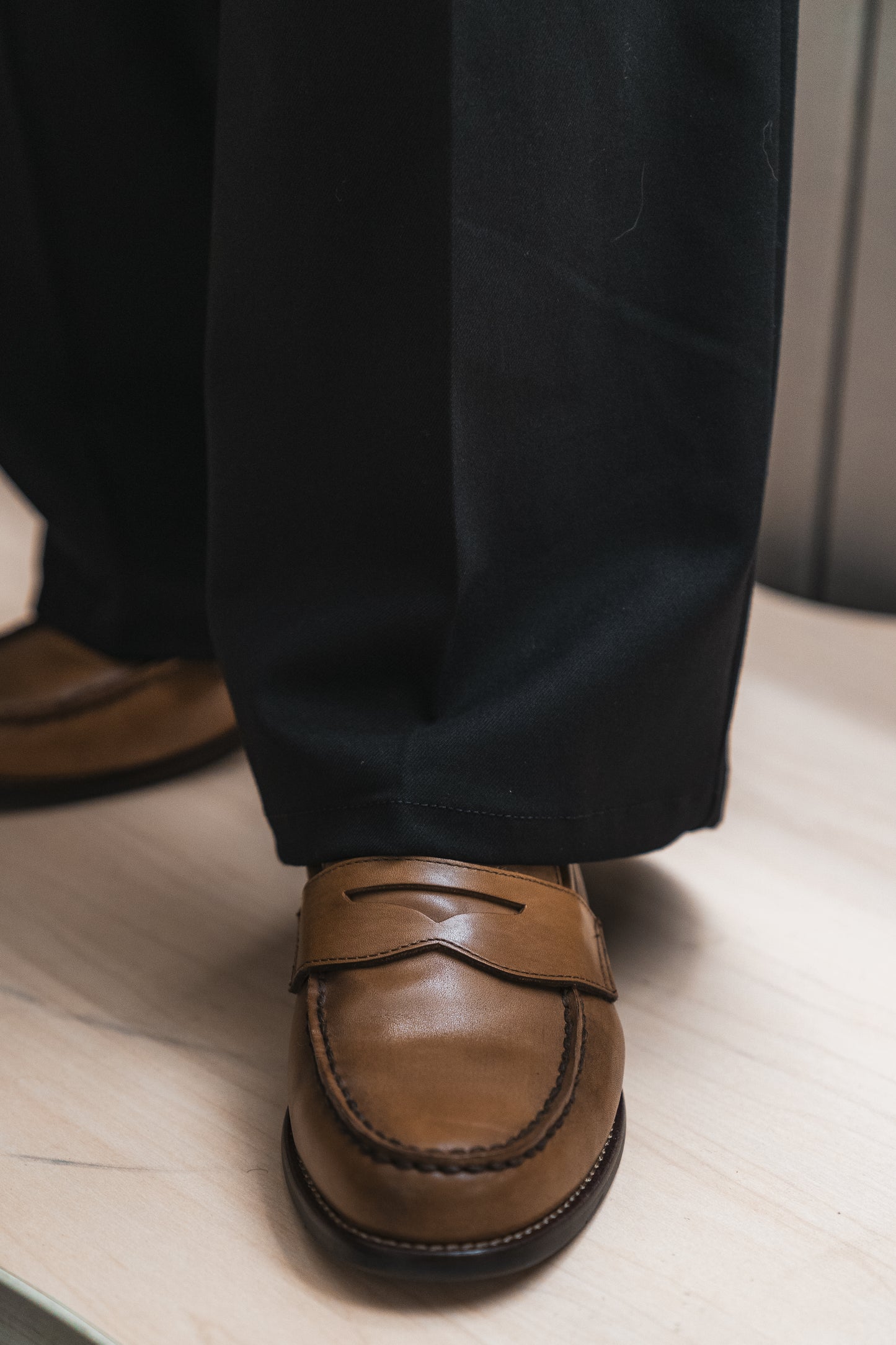 Wool-Blend Pleated Pants