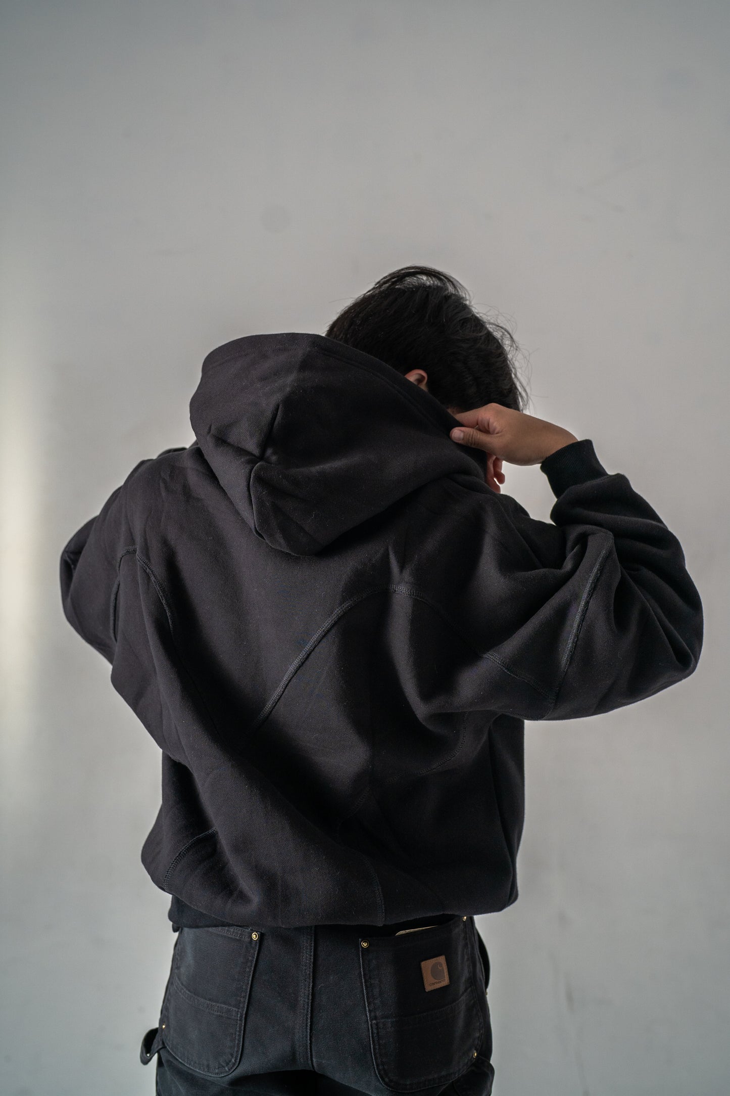 Black Oversized Zip-Up Hoodie