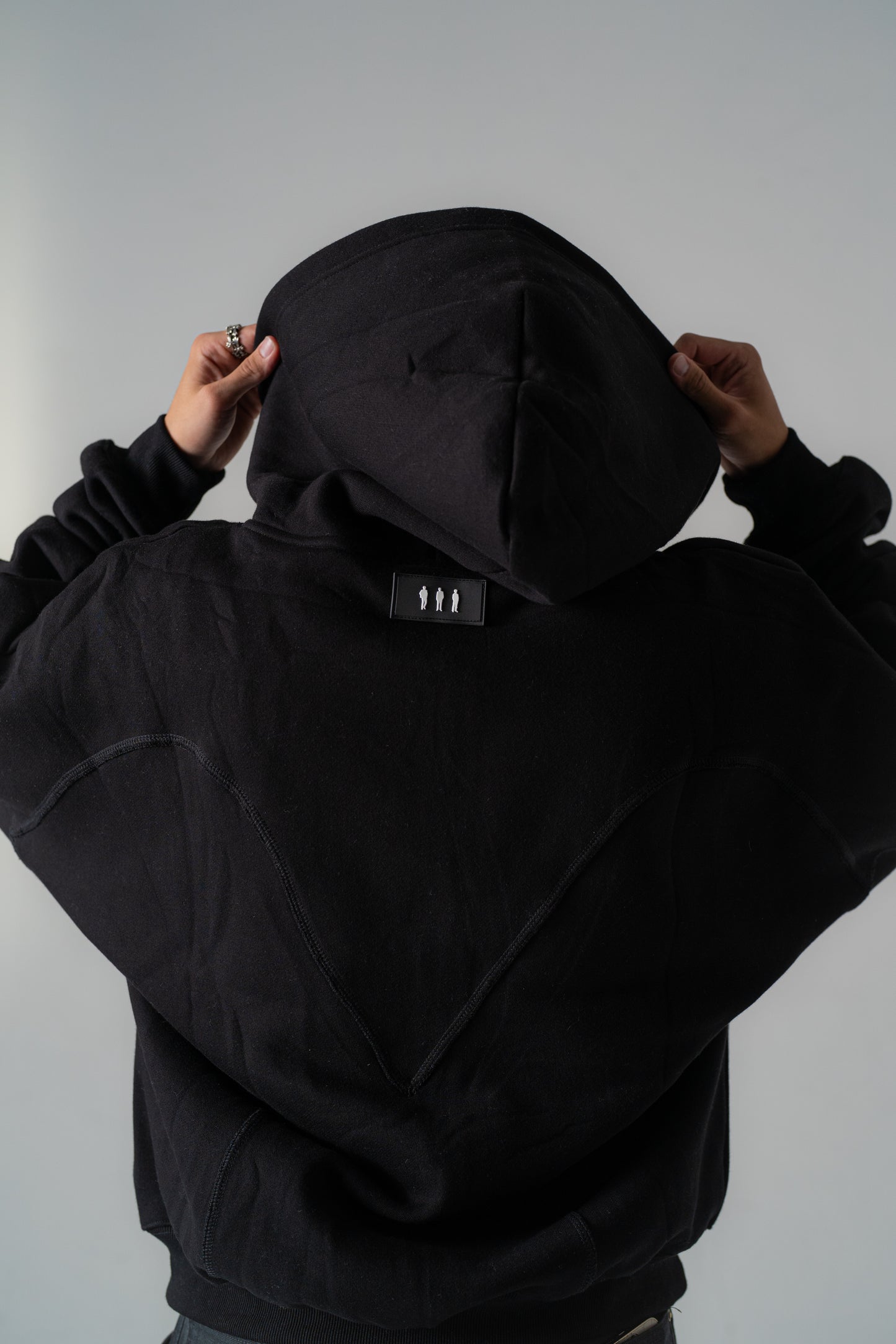 Black Oversized Zip-Up Hoodie