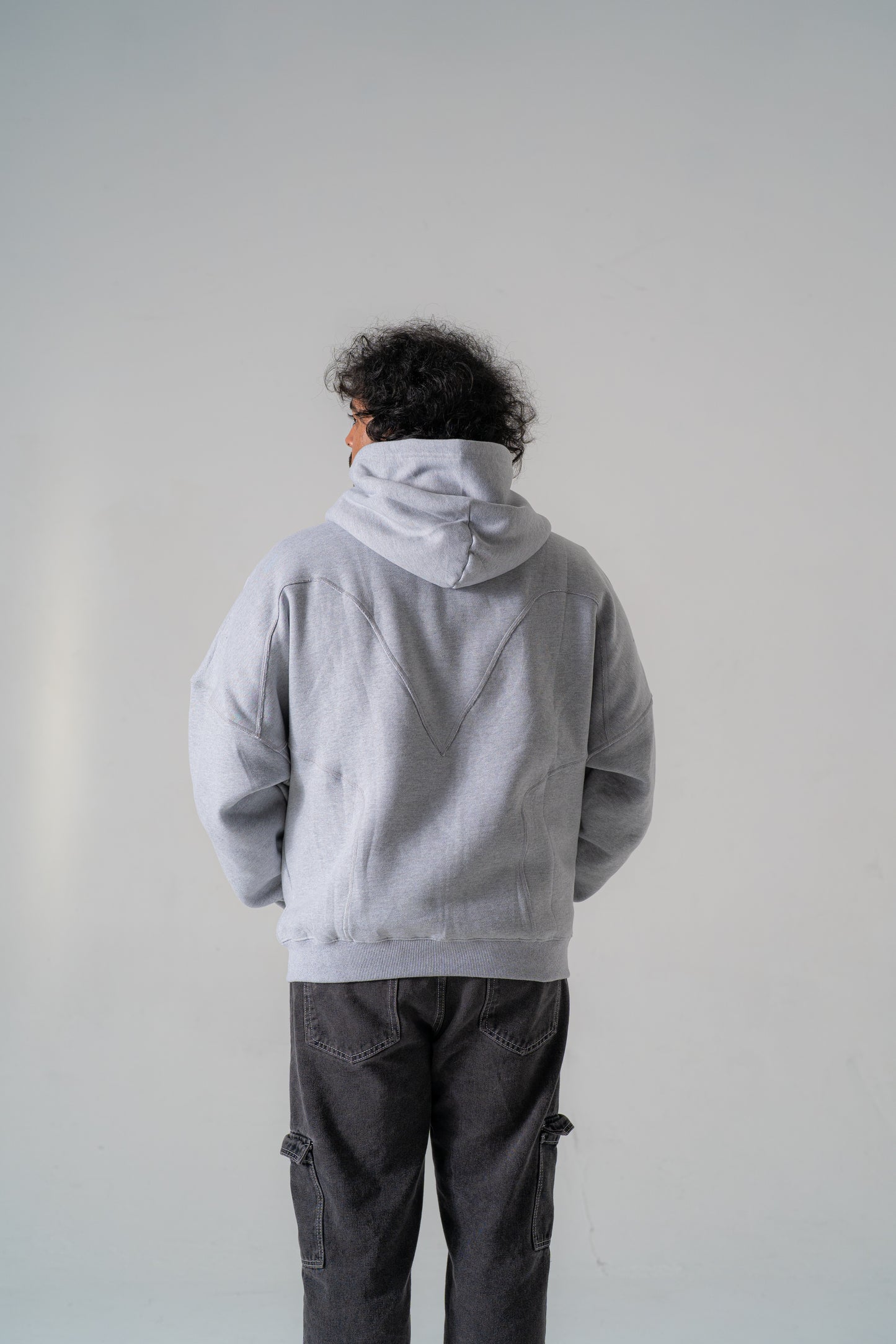 Grey Oversized Zip-Up Hoodie