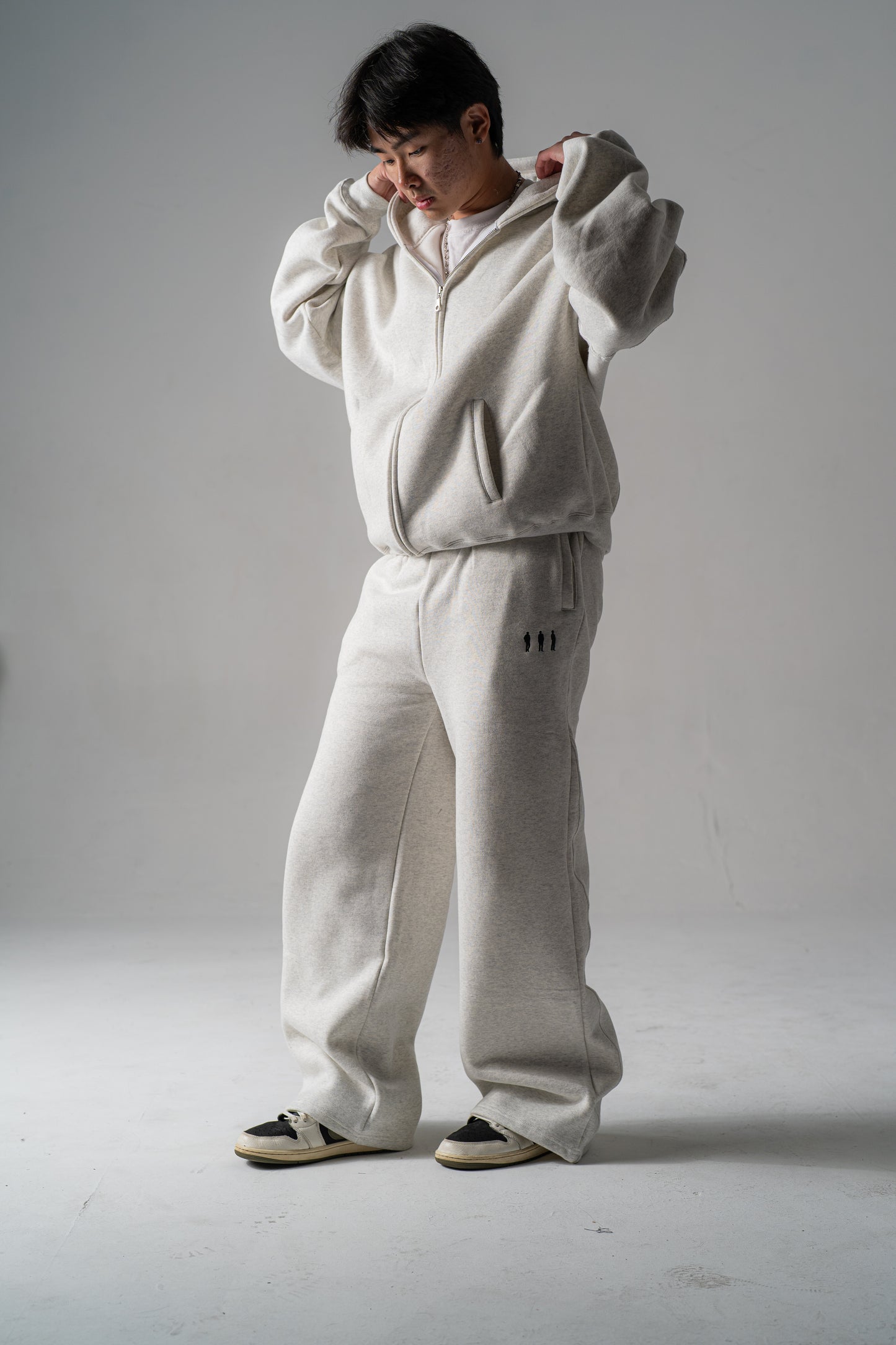 White Wide-Leg Sweatpants