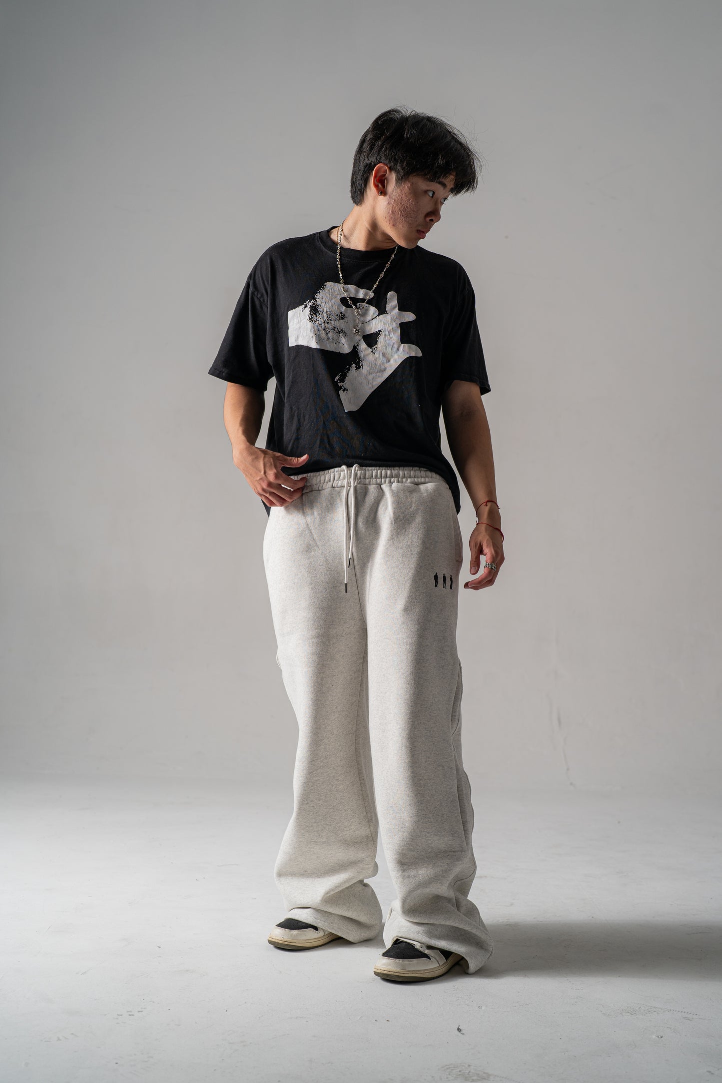 White Wide-Leg Sweatpants