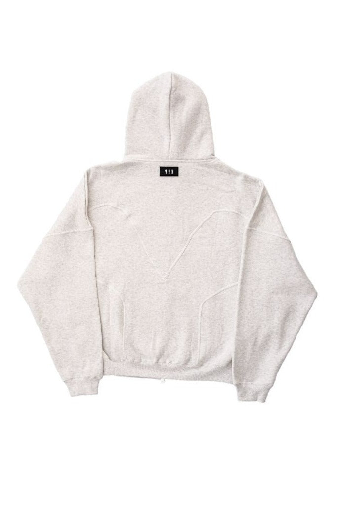 White Oversized Zip-Up Hoodie