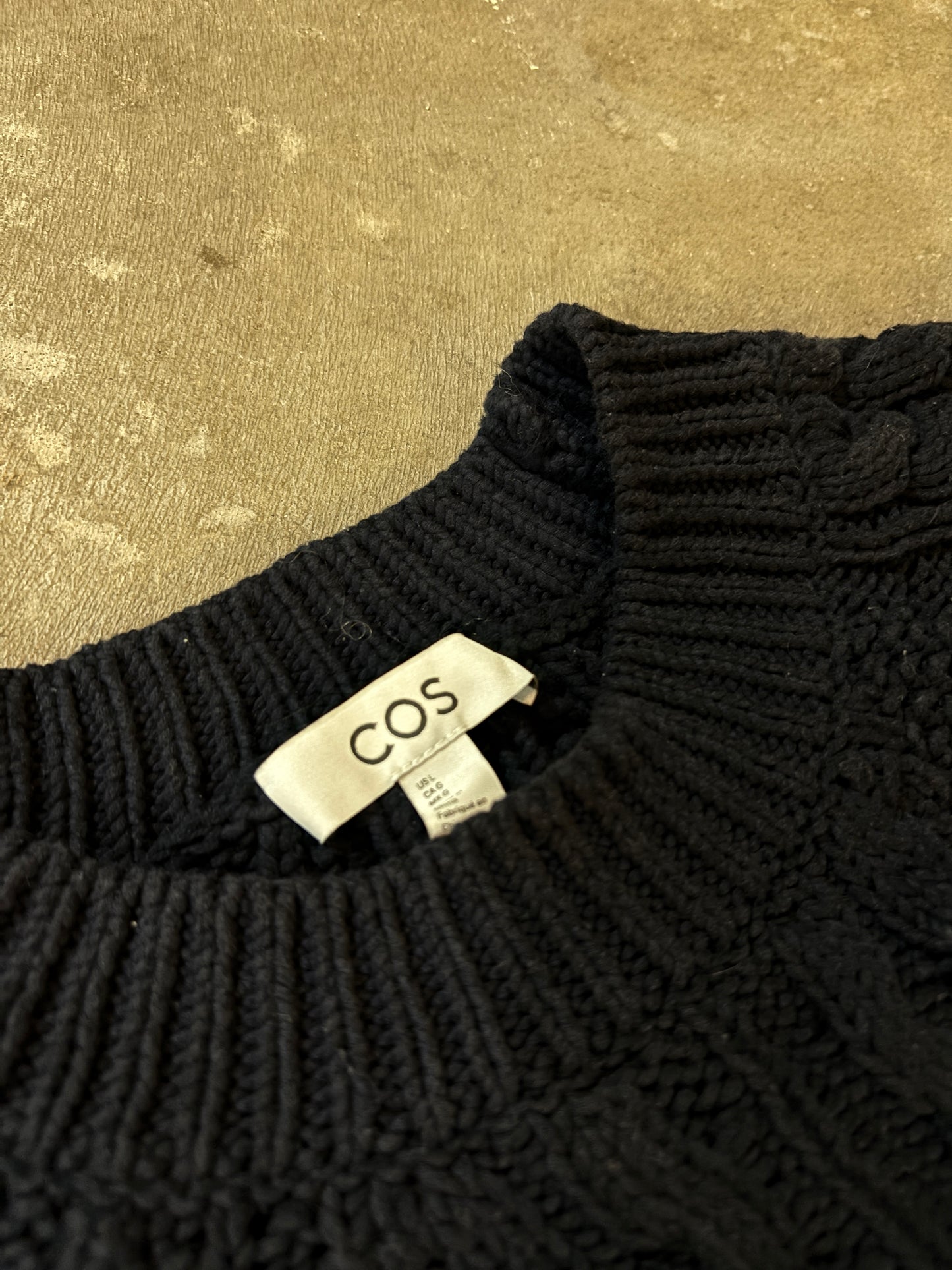 COS Navy Cableknit Sweater - Fits Size M