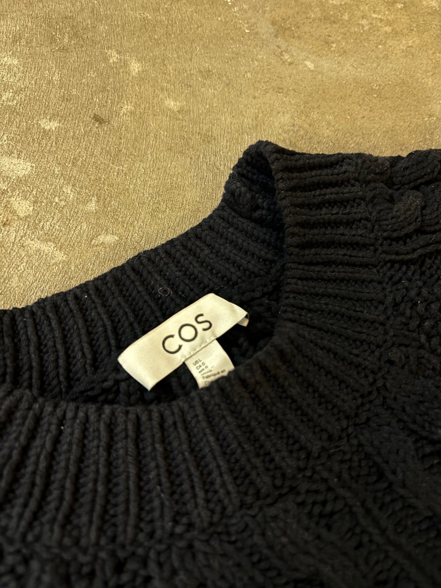 COS Navy Cableknit Sweater - Fits Size M