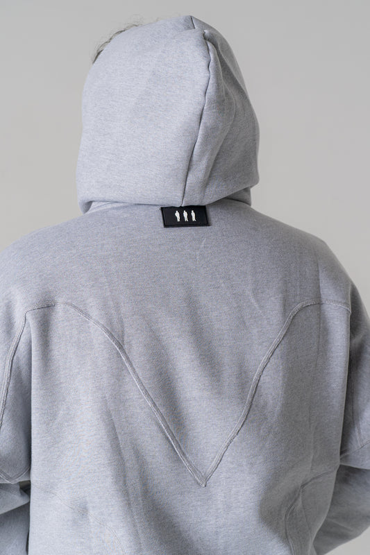 Grey Oversized Zip-Up Hoodie