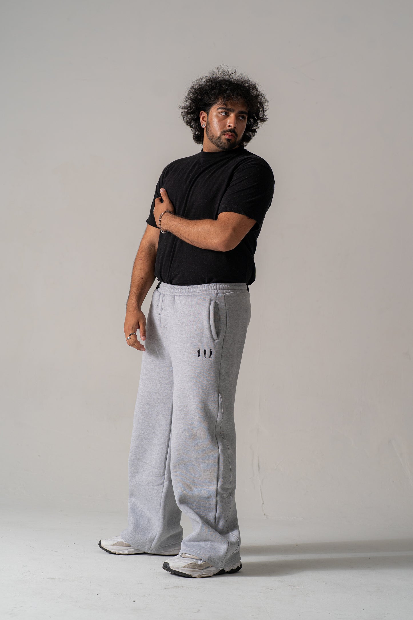 Grey Wide-Leg Sweatpants