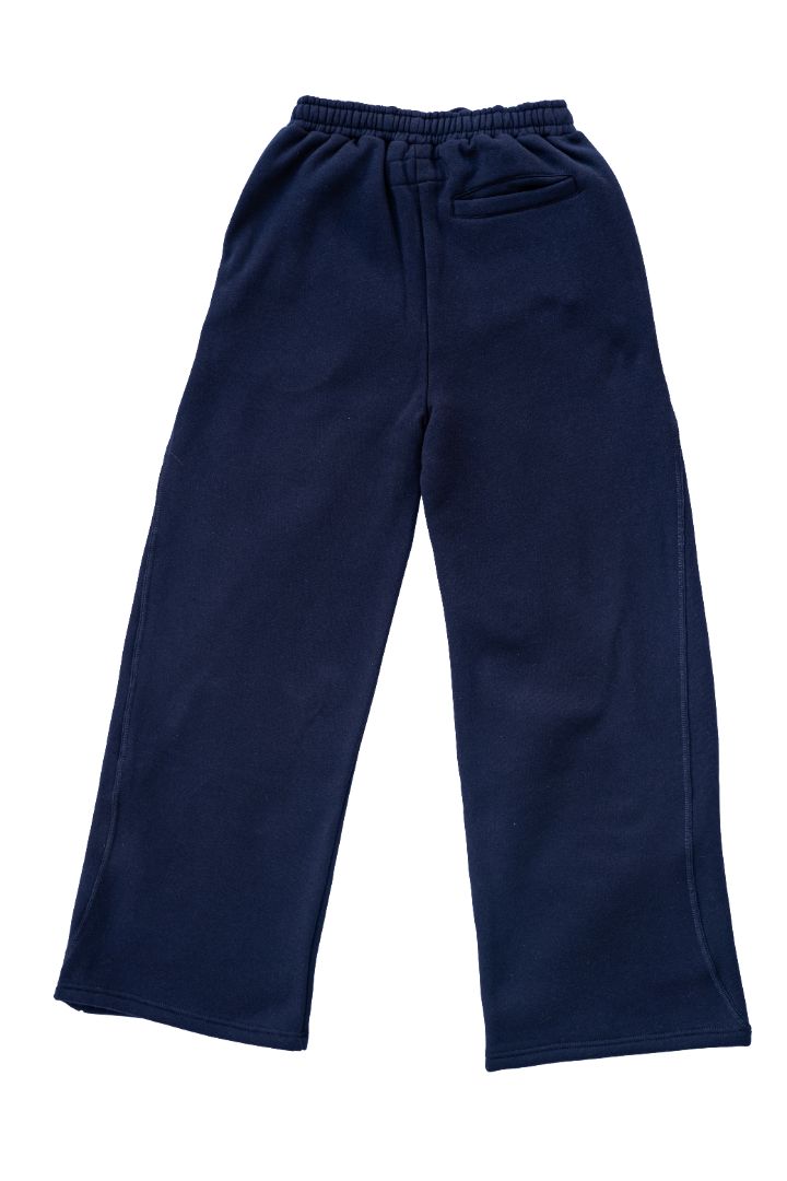 Navy Wide-Leg Sweatpants