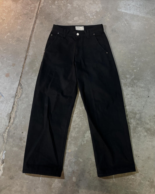 (INTEREST ORDER) Black Wide Leg Selvedge Denim Jeans