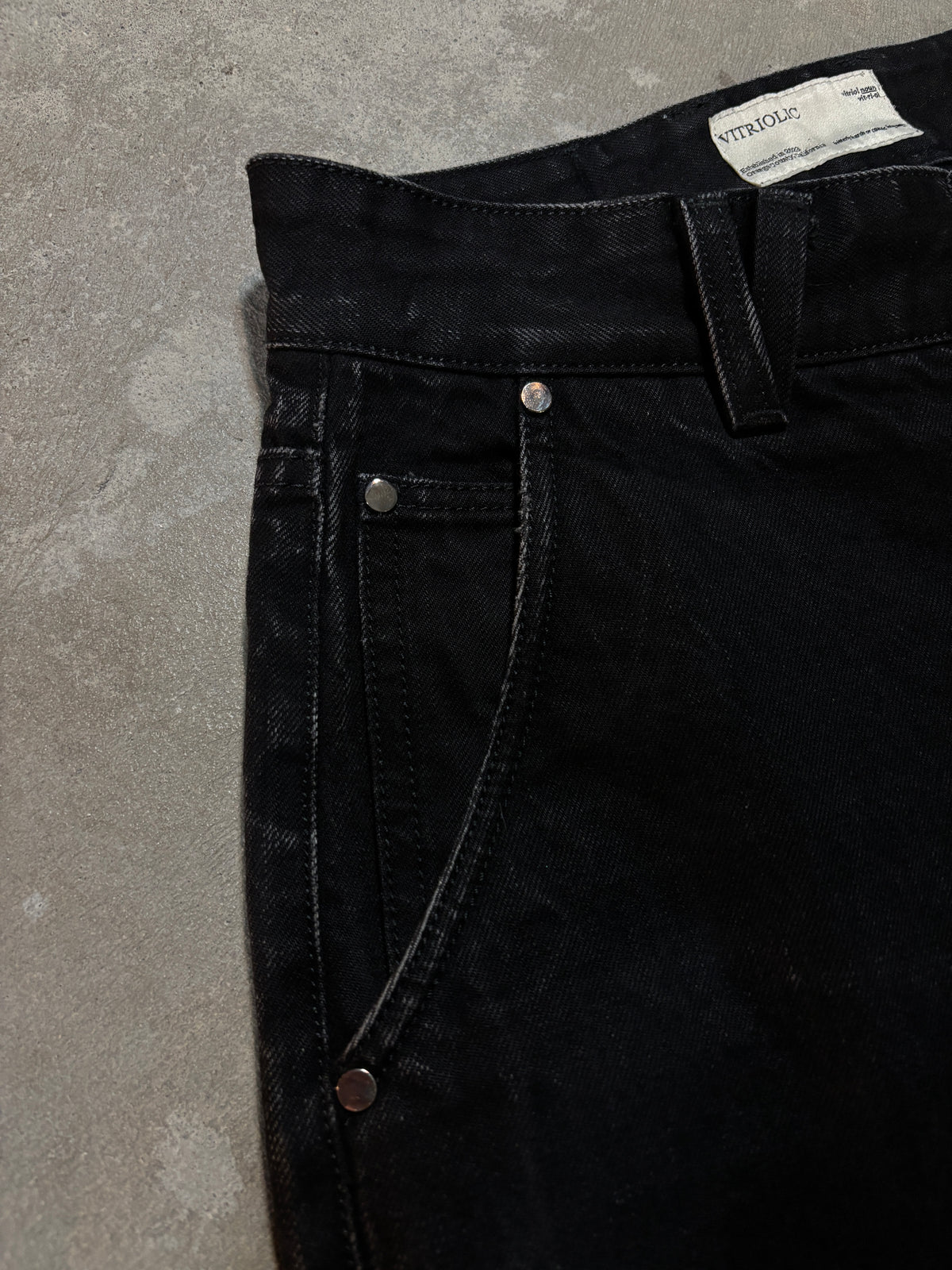 (INTEREST ORDER) Black Wide Leg Selvedge Denim Jeans