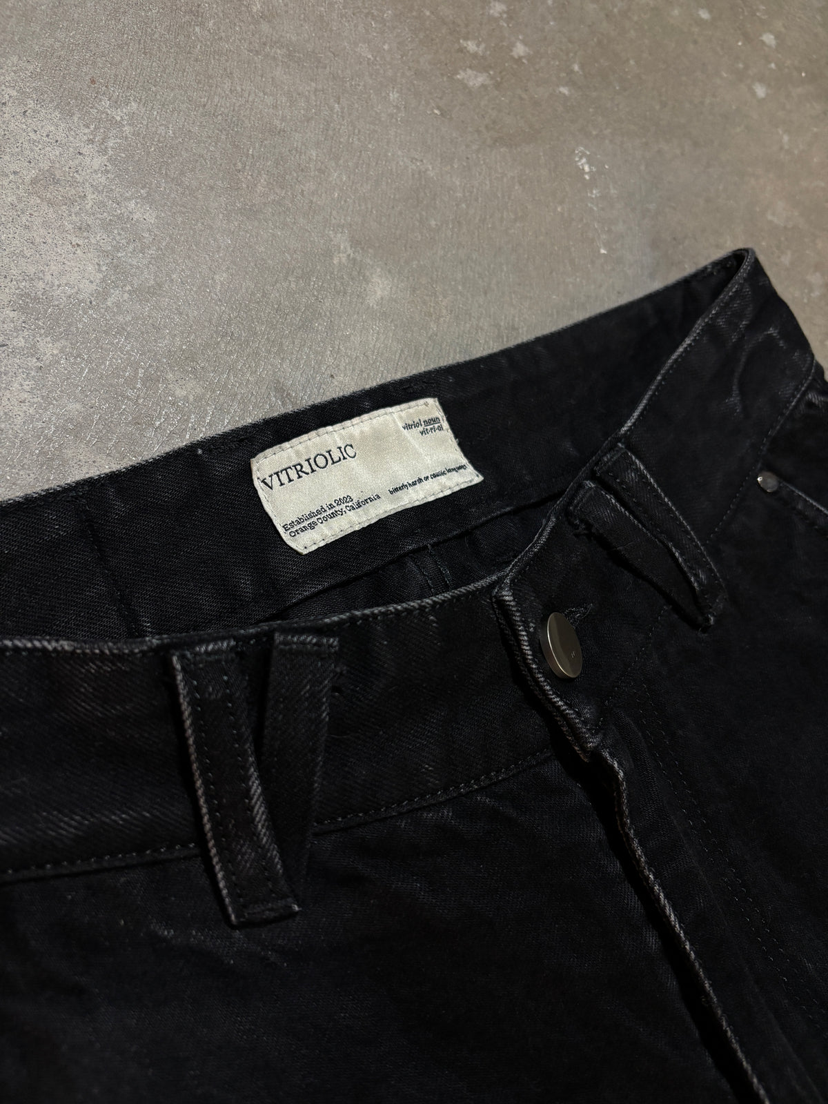 (INTEREST ORDER) Black Wide Leg Selvedge Denim Jeans