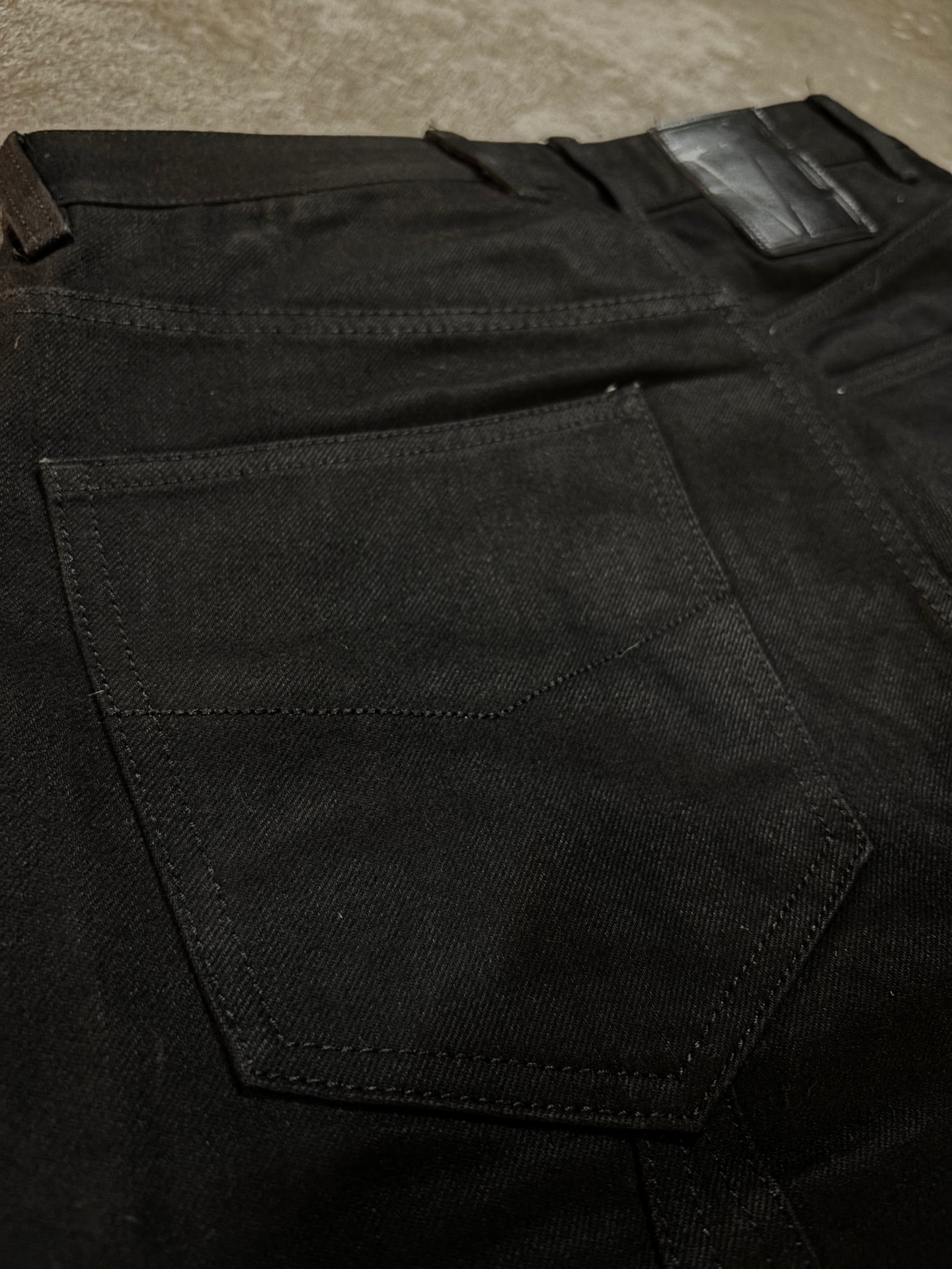(INTEREST ORDER) Black Wide Leg Selvedge Denim Jeans