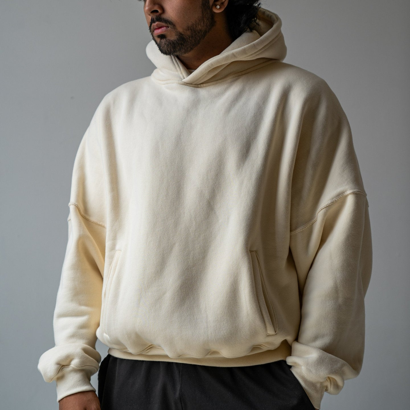 Cream Oversized Hoodie